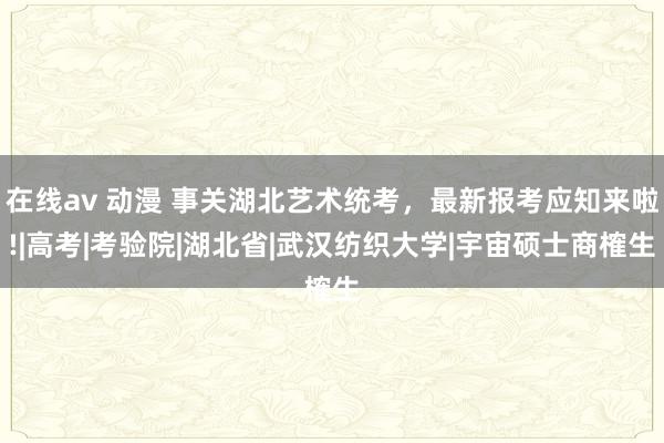 在线av 动漫 事关湖北艺术统考，最新报考应知来啦!|高考|考验院|湖北省|武汉纺织大学|宇宙硕士商榷生