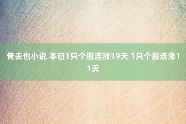 俺去也小说 本日1只个股连涨19天 1只个股连涨11天