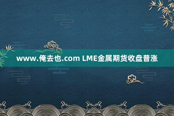 www.俺去也.com LME金属期货收盘普涨