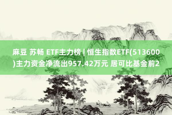 麻豆 苏畅 ETF主力榜 | 恒生指数ETF(513600)主力资金净流出957.42万元 居可比基金前2