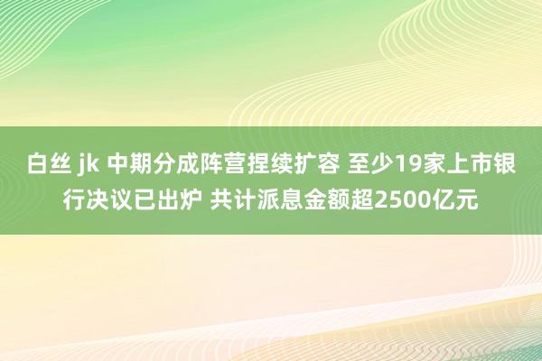 白丝 jk 中期分成阵营捏续扩容 至少19家上市银行决议已出炉 共计派息金额超2500亿元