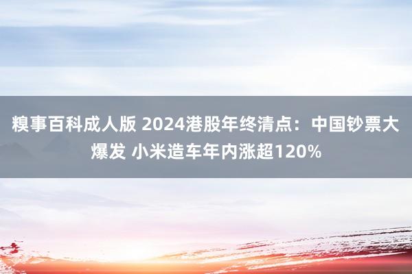 糗事百科成人版 2024港股年终清点：中国钞票大爆发 小米造车年内涨超120%