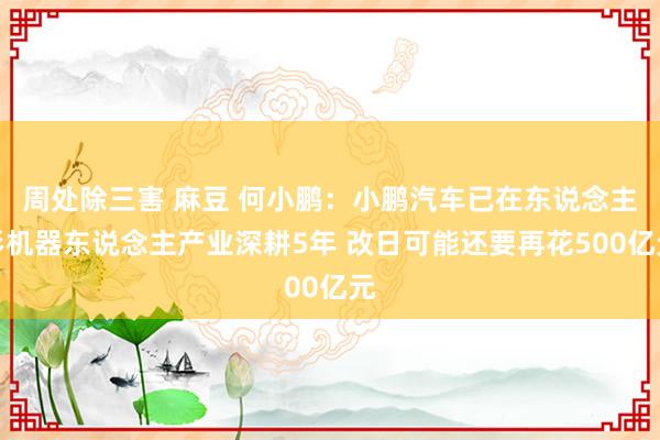 周处除三害 麻豆 何小鹏：小鹏汽车已在东说念主形机器东说念主产业深耕5年 改日可能还要再花500亿元